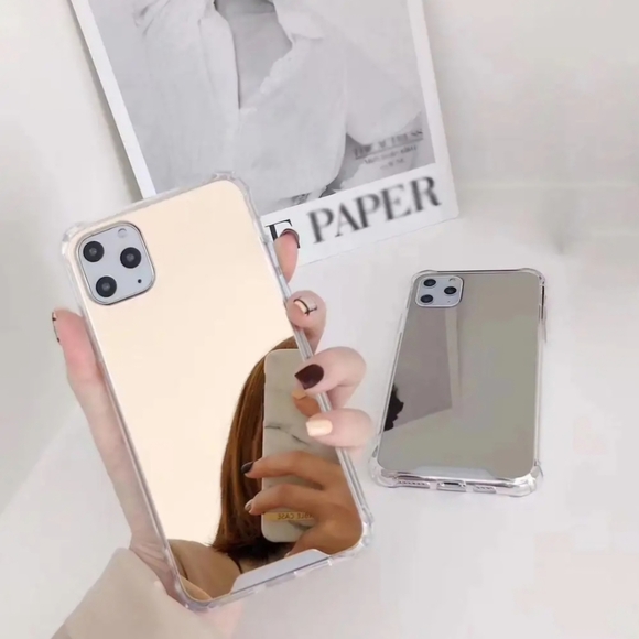 See New Listing iPhone 15 Case Mirrored Phone Cover Gold - Picture 6 of 9